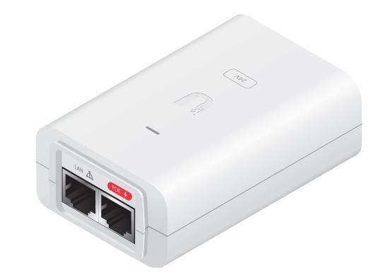 Ubiquiti POE-24-30W-G-WH-EU | Zasilacz PoE | 24V, 30W, Gigabit, Biały