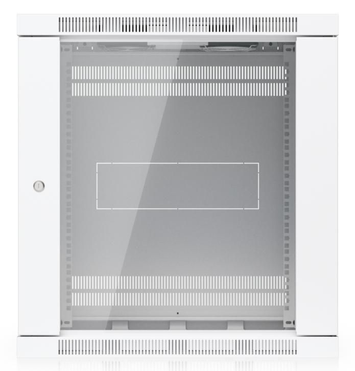 Fully assembled wall-mount (rack with built-in fans and)