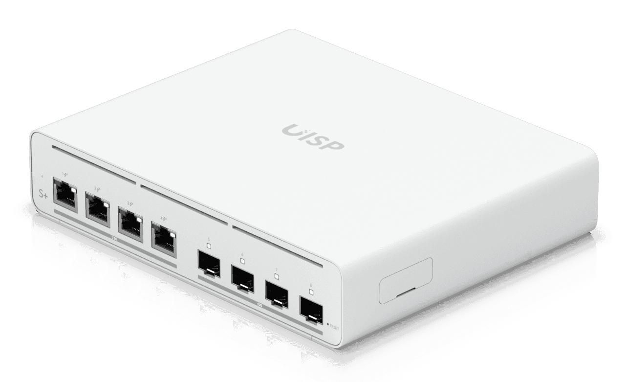 Ubiquiti UISP-S-Plus EU | Switch | 4x 2.5 GbE RJ45 Passive PoE, 4x SFP+, 160 W, Power TransPort