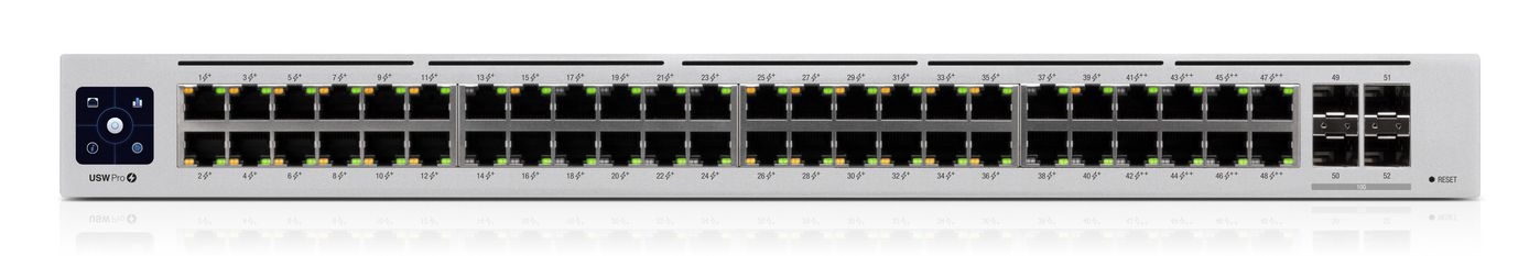 Ubiquiti USW-PRO-48-POE | Switch | UniFi, 40x RJ45 1000Mb/s PoE+, 8x RJ45 1000Mb/s PoE++, 4x SFP+, 600W