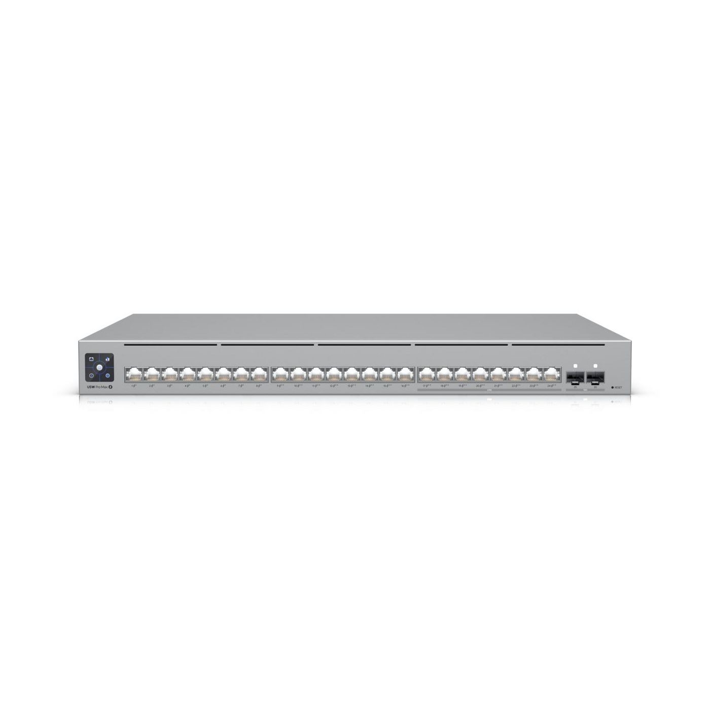 Ubiquiti USW-Pro-Max-24-PoE | Switch | Etherlighting, 8x RJ45 2.5Gbps, 16x RJ45 1000Mbps, 2x SFP+, L3, 400W PoE