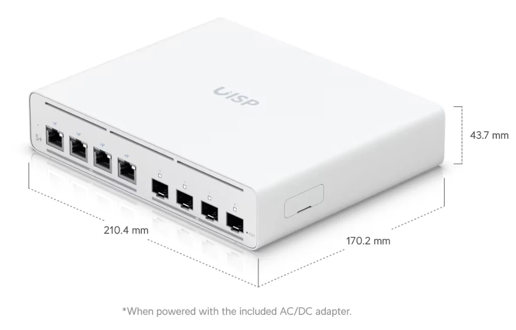 Ubiquiti UISP-S-Plus EU | Switch | 4x 2.5 GbE RJ45 Passive PoE, 4x SFP+, 160 W, Power TransPort miniatura 2