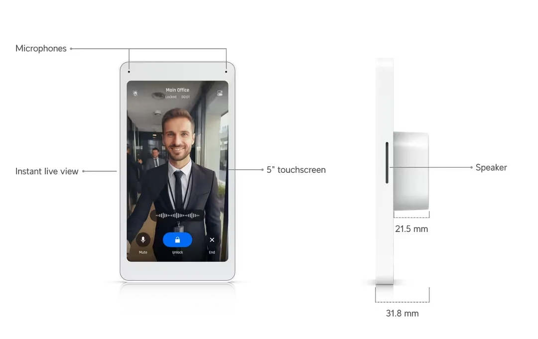 UBIQUITI UA-INTERCOM-VIEWER-3 WALL-MOUNTED VIDEO DISPLAY WITH ACCESS INTERCOM
