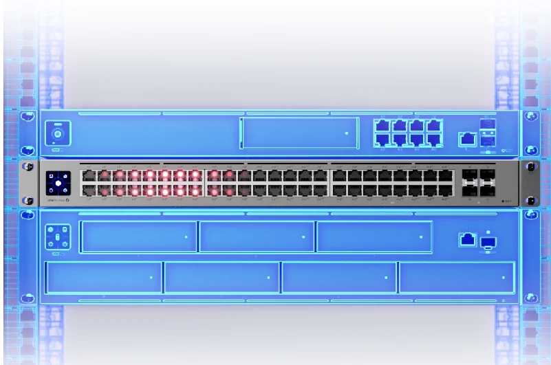 Ubiquiti USW-Pro-Max-48-PoE | Switch | Etherlighting, 16x RJ45 2.5Gbps, 32x RJ45 1000Mbps, 4x SFP+, L3, 720W PoE miniatura 2