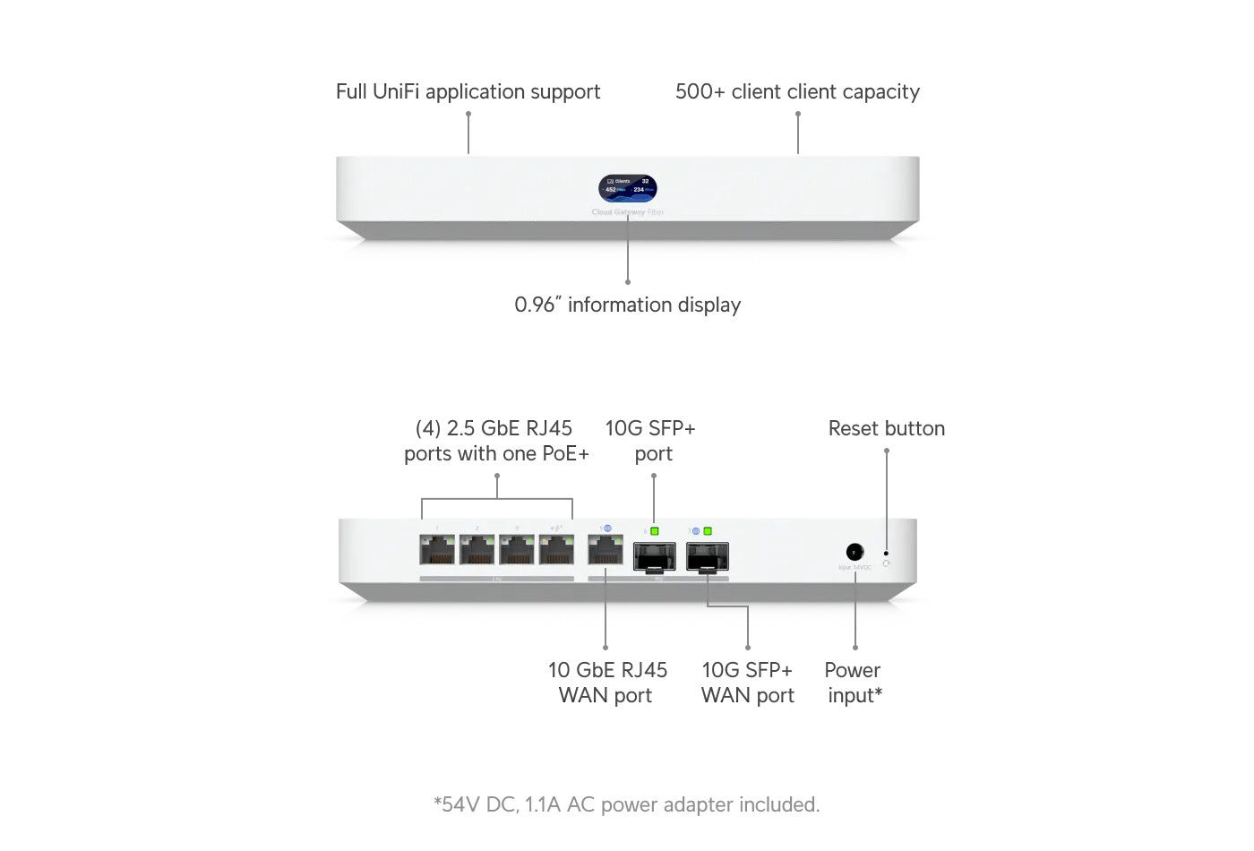 Ubiquiti UCG-Fiber | Kontroler | Switch/Cloud Gateway, 4x 2.5GbE RJ45, 2x SFP+ miniatura 3