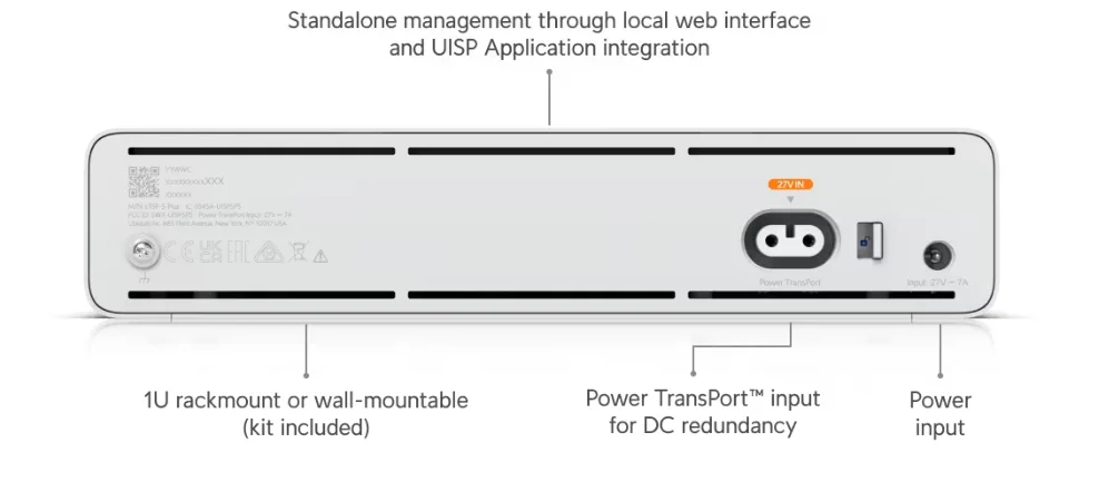 Ubiquiti UISP-S-Plus EU | Switch | 4x 2.5 GbE RJ45 Passive PoE, 4x SFP+, 160 W, Power TransPort miniatura 3